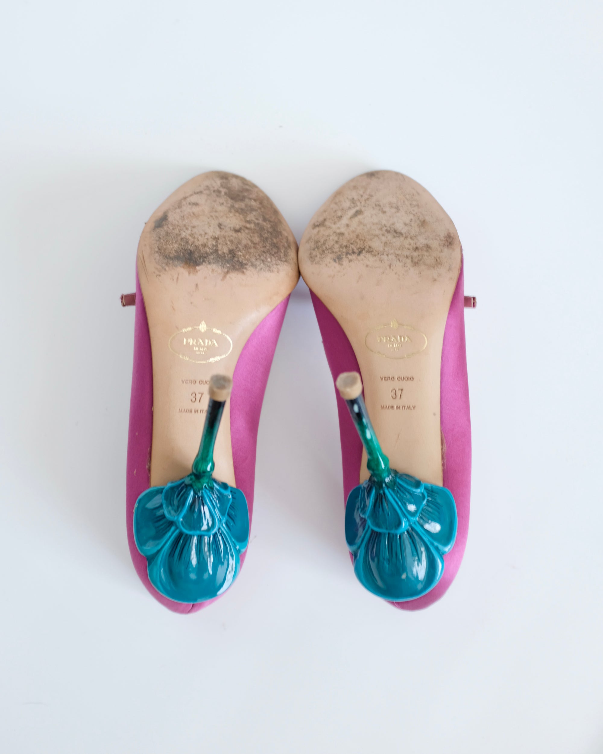 Prada SS2008 Flower Stem Peep Toe Heels (37)