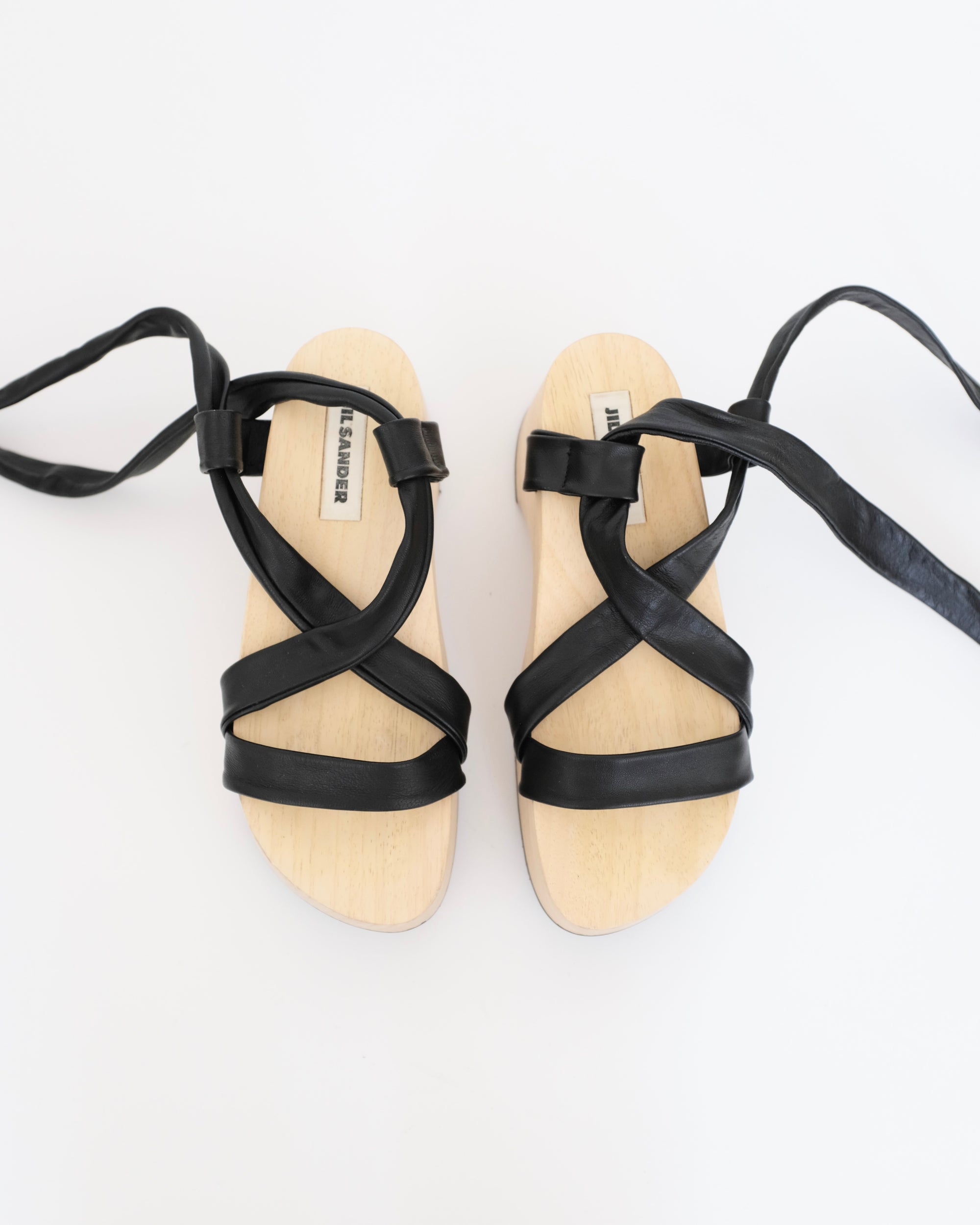 Jil Sander Wood Platform Sandals (36.5)