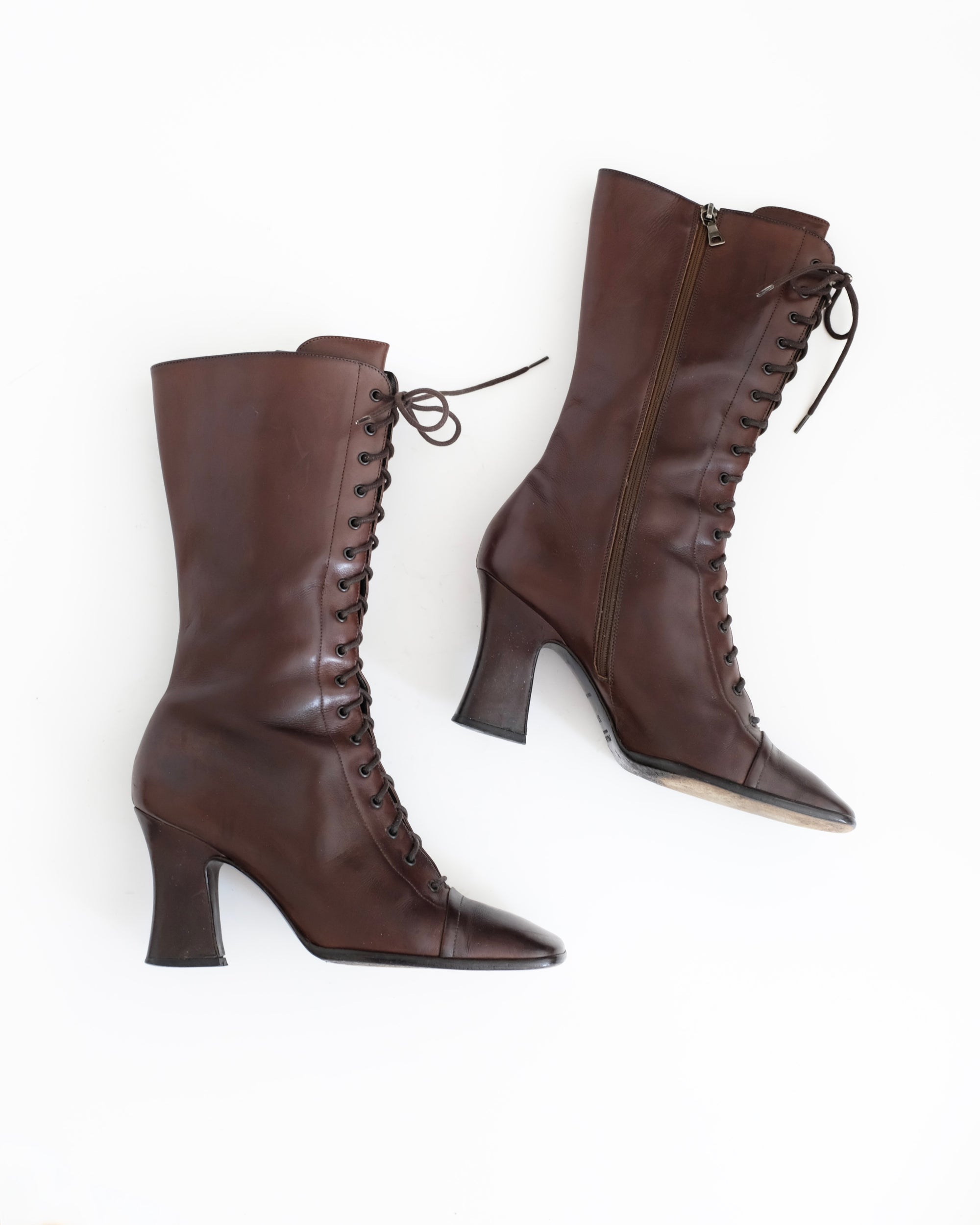 Prada FW2001 Brown Victorian Boots (37.5)