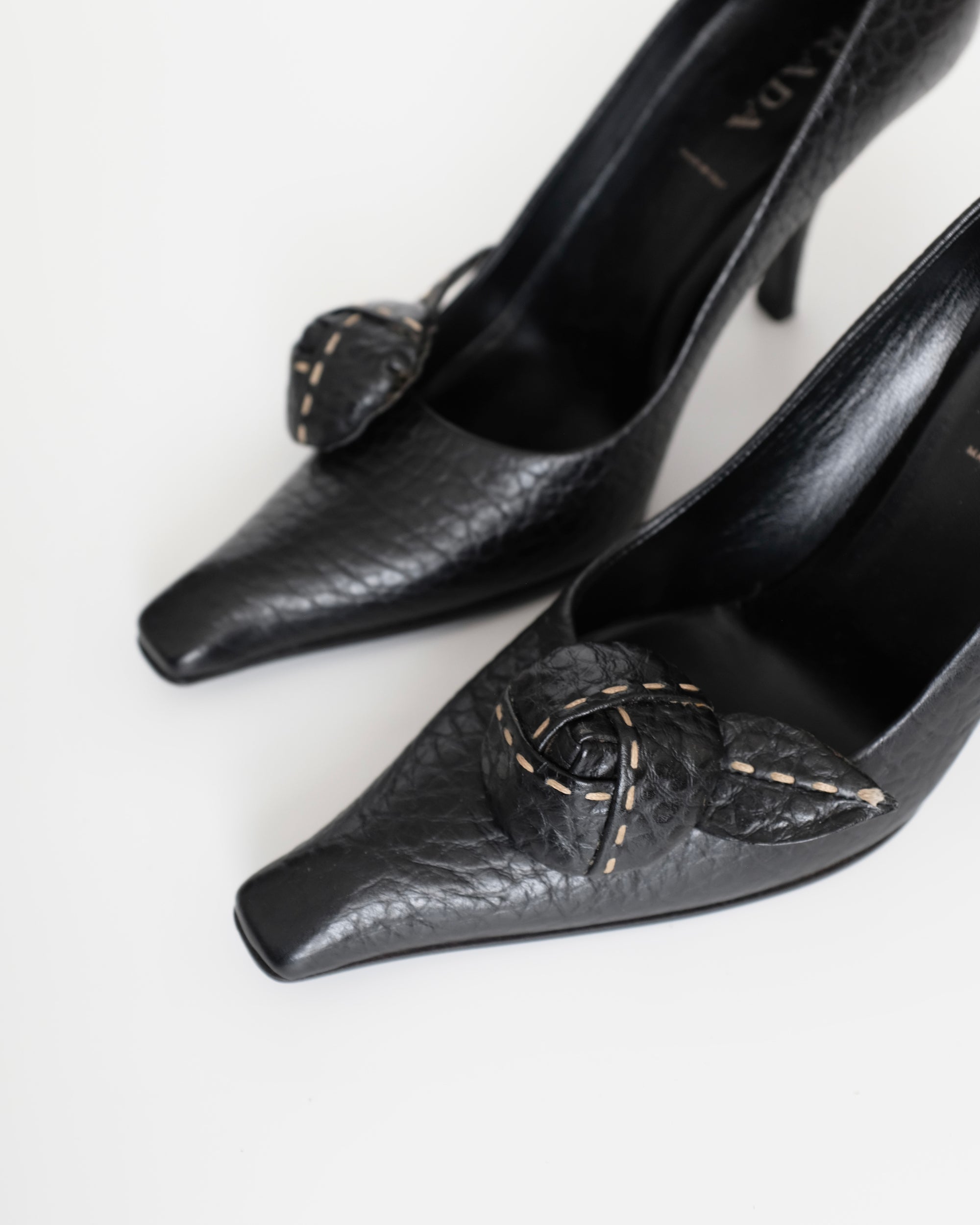 Prada FW2003 Removable Rosette Heels (36.5)