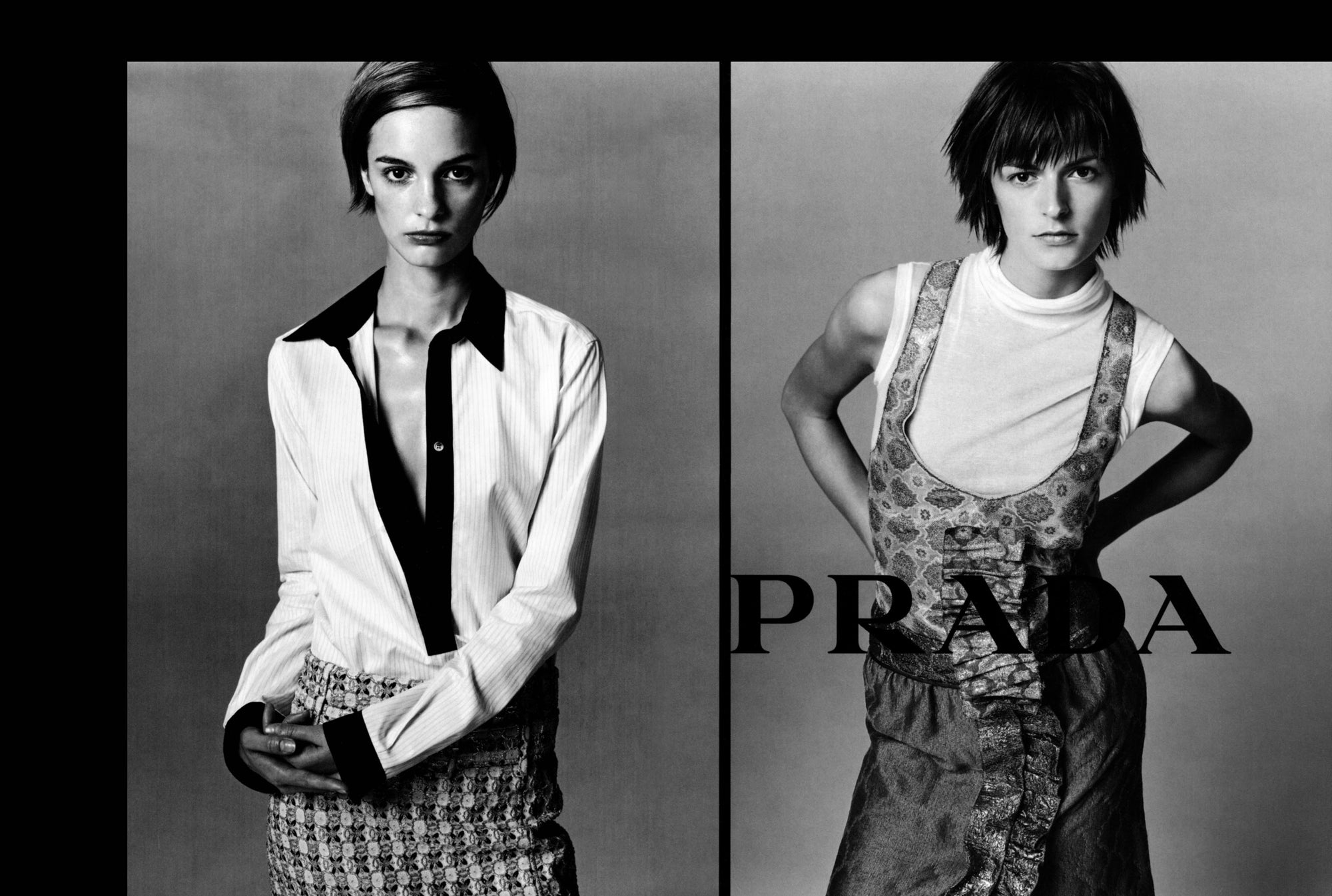 Prada SS2002 Gold Brocade Belted Midi Skirt (S)