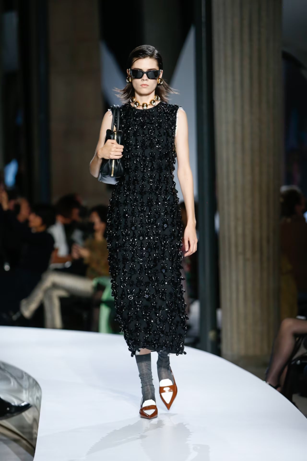 Miu Miu SS2022 Embellished Wool Dress (XS)