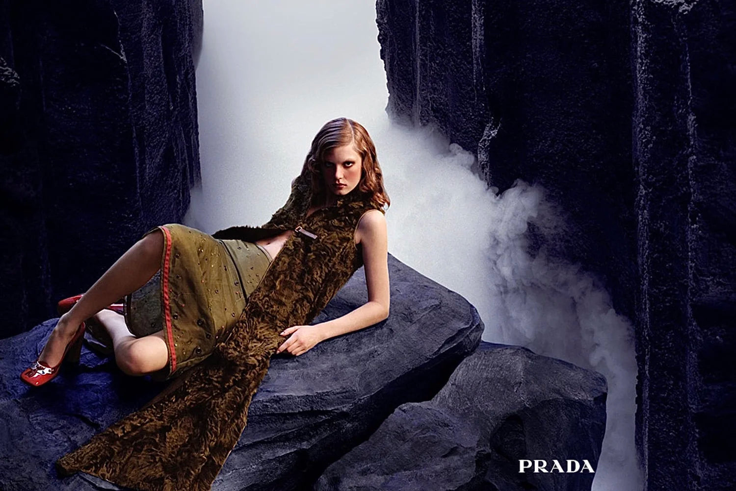 Prada FW1999 Olive Green Mirror Heels (37)