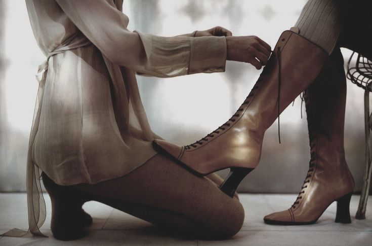 Prada FW2001 Tan Victorian Boots (37.5)