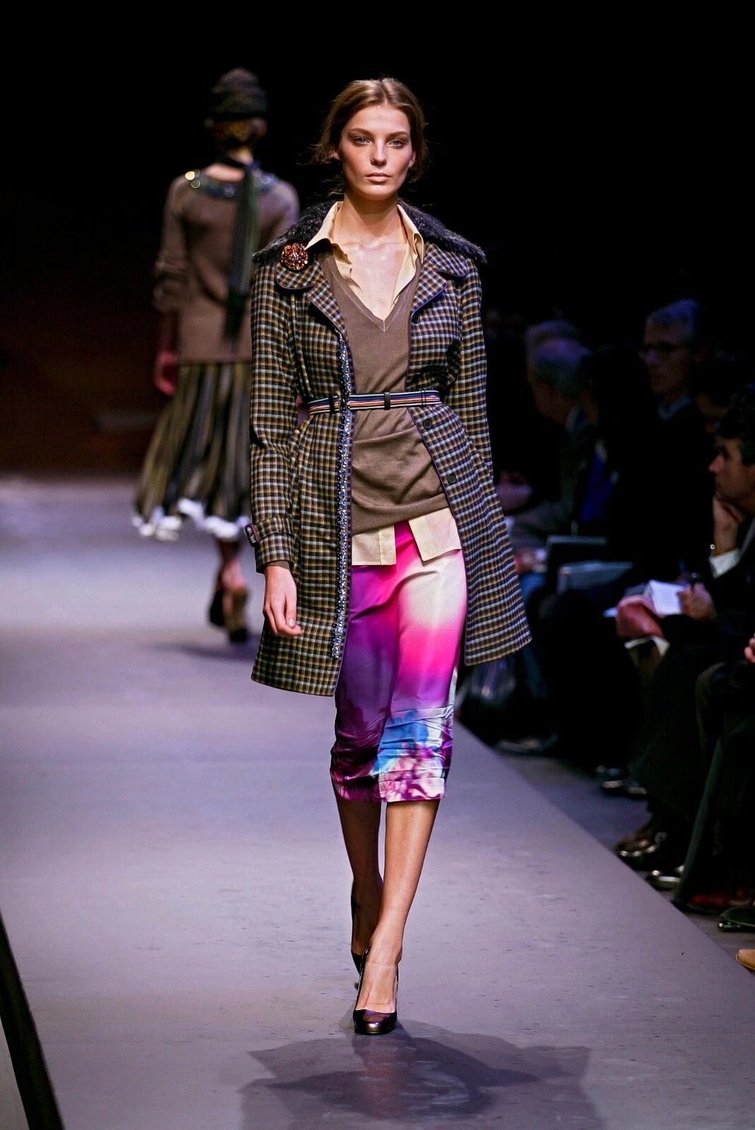 Prada FW2004 Sunset Print Midi Skirt (XS)