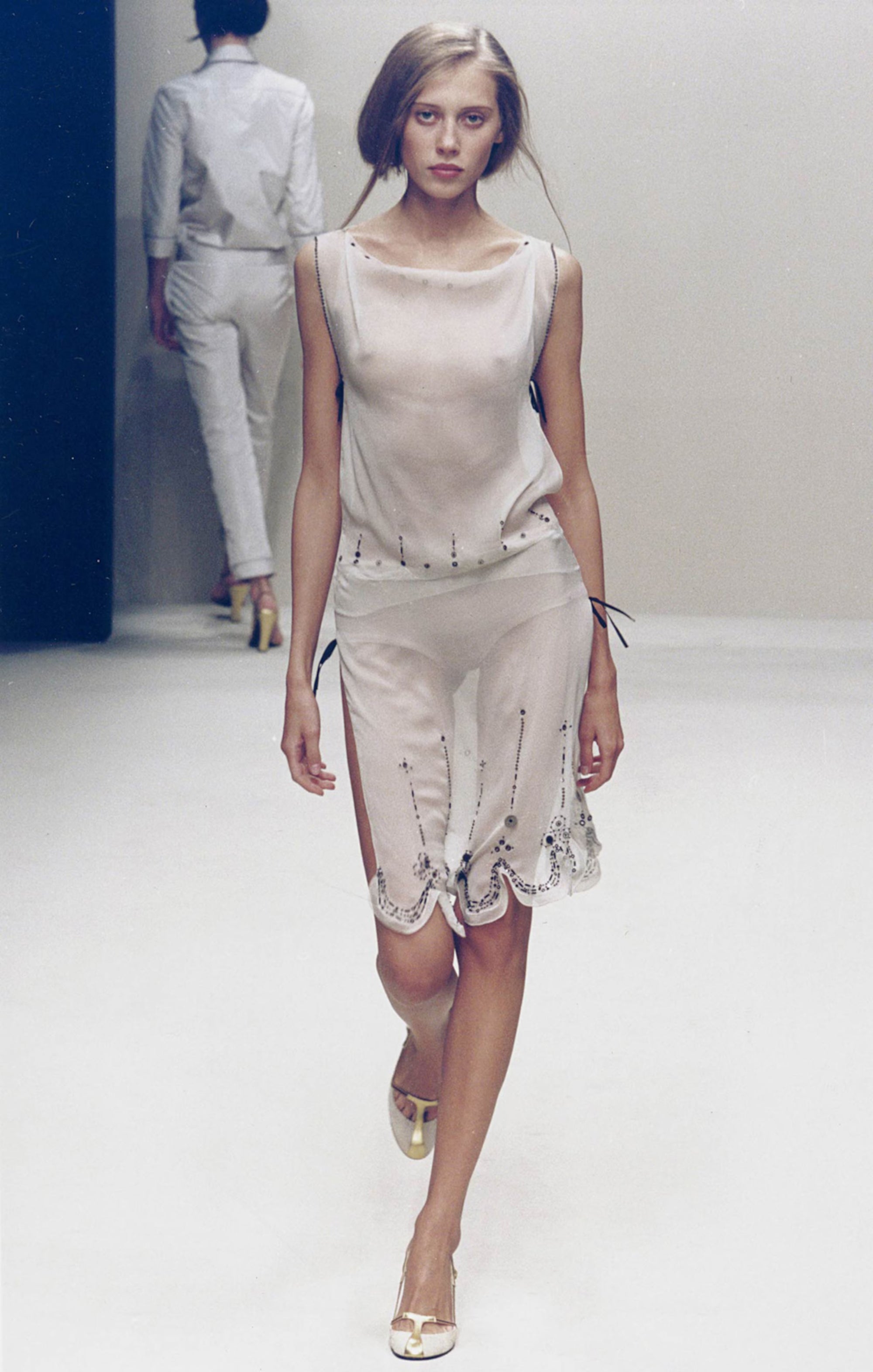 Prada SS2000 Sheer Embellished Lips Skirt (M)