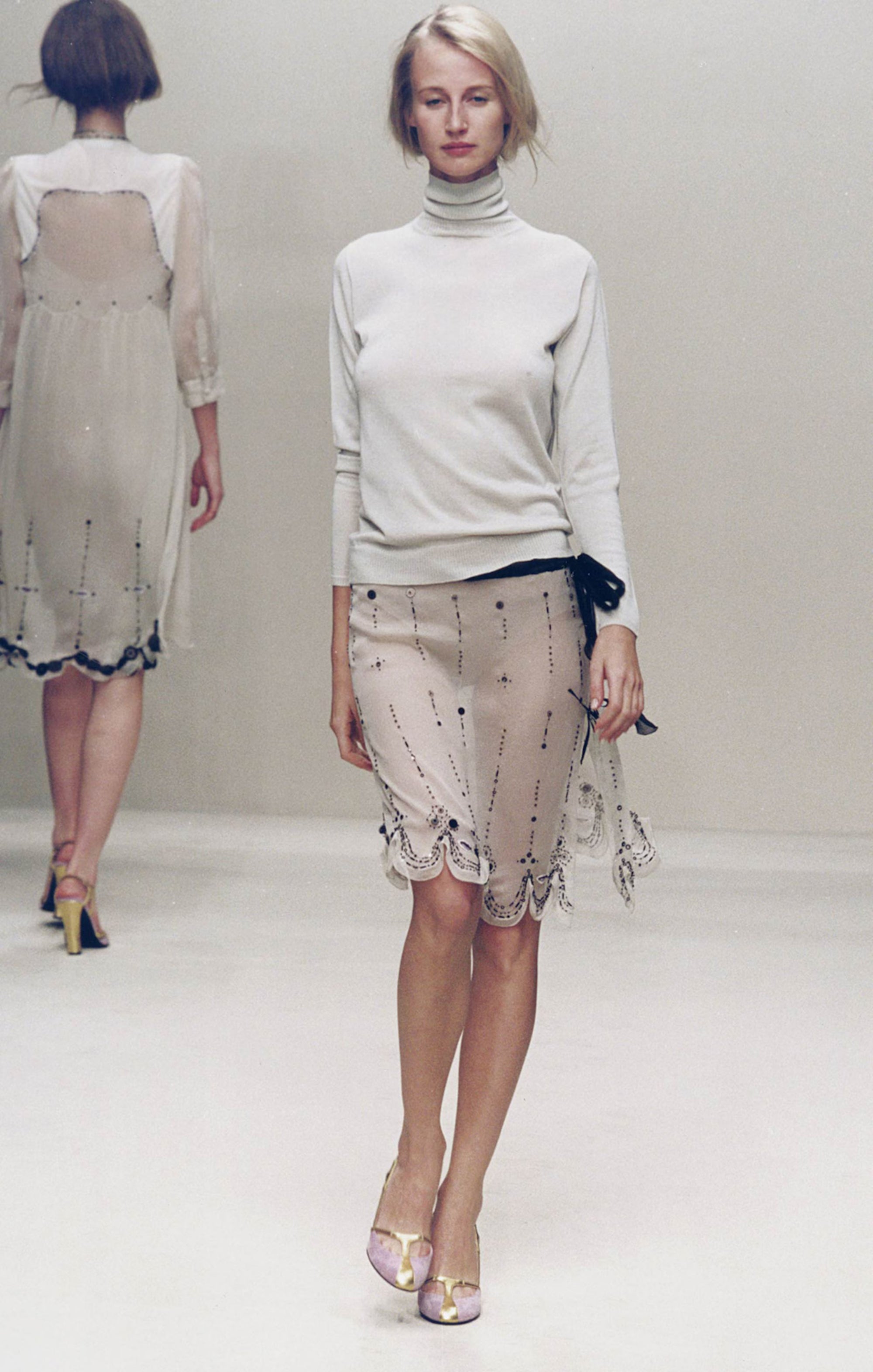 Prada SS2000 Sheer Embellished Lips Skirt (M)